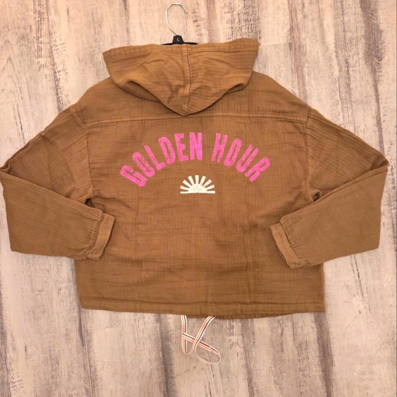 Sundry By Anthropologie Olive Green "Golden Hour" Utility Shacket Soft!! - Picture 8 of 8